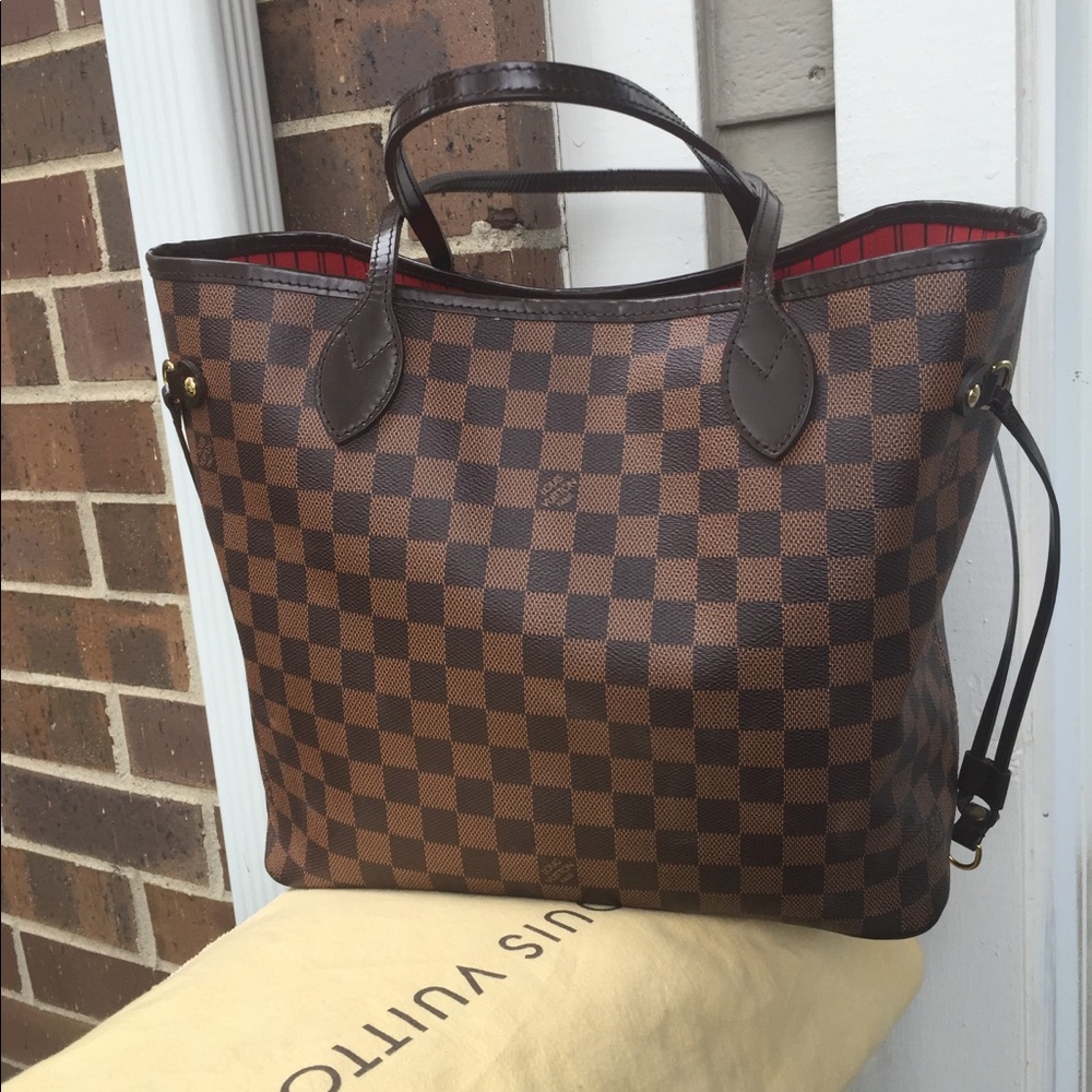 SOLD Auth Louis Vuitton Neverfull Damier Ebene